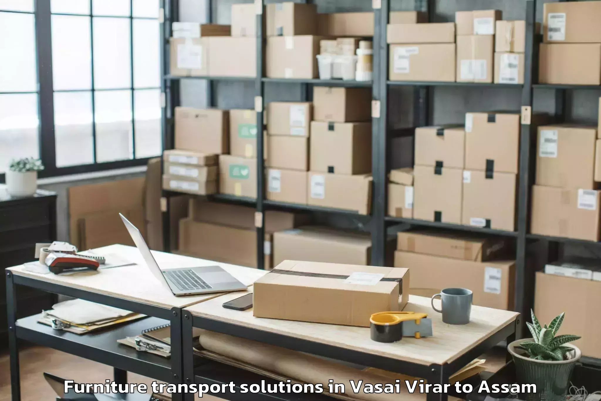 Comprehensive Vasai Virar to Laharighat Furniture Transport Solutions